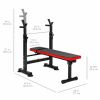 Adjustable Folding Fitness Barbell Rack and Weight Bench for Home Gym;  Strength Training