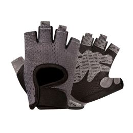 Gym Fitness Gloves Women Weight Lifting Yoga Breathable Half Finger Anti-Slip Pad Bicycle Cycling Glove Sport Exercise Equipment (Color: Dark gray)