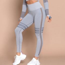 Leggings Women Yoga Fitness Legging Sport Leggins Legins Workout Pants (Color: GRAY)